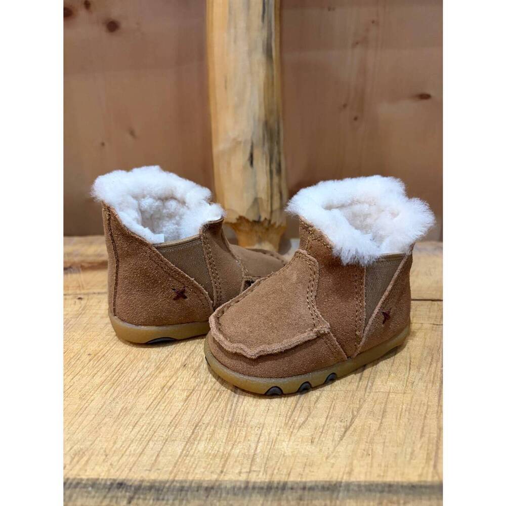 NEW TWISTED X infant chukka driving moc shoes in brown